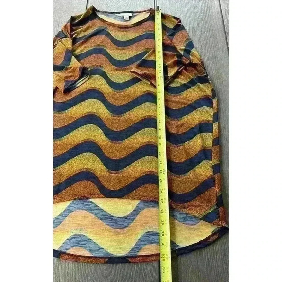 LuLaRoe Irma Tunic Top Sz XS Multicolored Striped Silky Feel - Picture 5 of 8